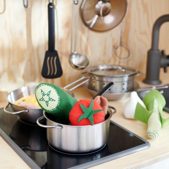 IKEA DUKTIG 5-piece toy cookware set, stainless steel color - Picture 13 of 17